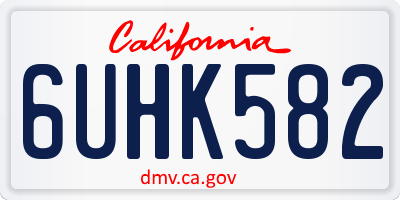 CA license plate 6UHK582