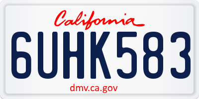 CA license plate 6UHK583