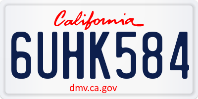 CA license plate 6UHK584