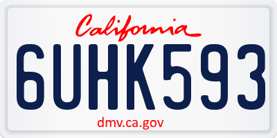 CA license plate 6UHK593