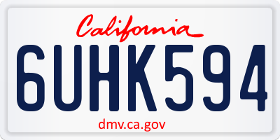 CA license plate 6UHK594