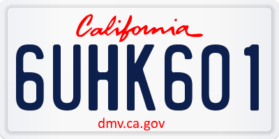 CA license plate 6UHK601
