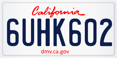 CA license plate 6UHK602