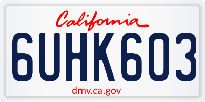 CA license plate 6UHK603