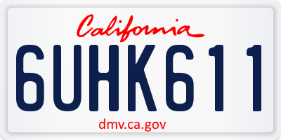 CA license plate 6UHK611
