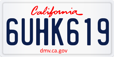 CA license plate 6UHK619