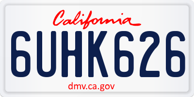 CA license plate 6UHK626