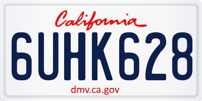 CA license plate 6UHK628