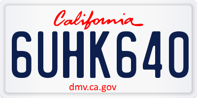 CA license plate 6UHK640