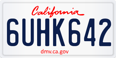 CA license plate 6UHK642