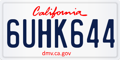 CA license plate 6UHK644