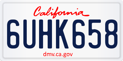 CA license plate 6UHK658