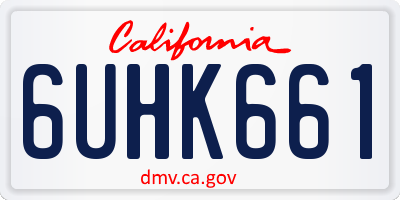 CA license plate 6UHK661