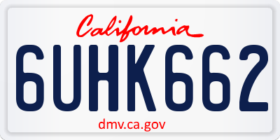 CA license plate 6UHK662