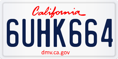 CA license plate 6UHK664