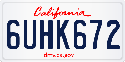 CA license plate 6UHK672
