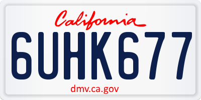 CA license plate 6UHK677