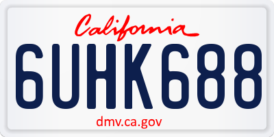 CA license plate 6UHK688