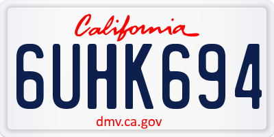 CA license plate 6UHK694