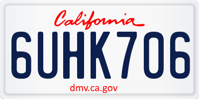 CA license plate 6UHK706