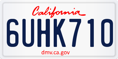 CA license plate 6UHK710