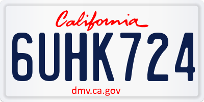 CA license plate 6UHK724