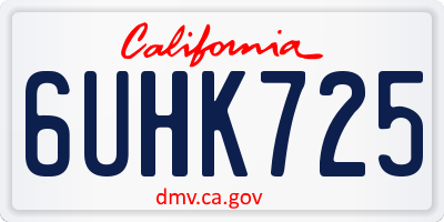 CA license plate 6UHK725