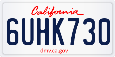 CA license plate 6UHK730