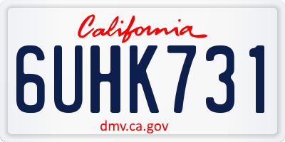 CA license plate 6UHK731