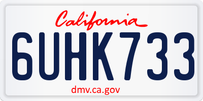 CA license plate 6UHK733