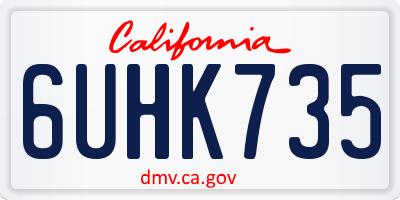 CA license plate 6UHK735