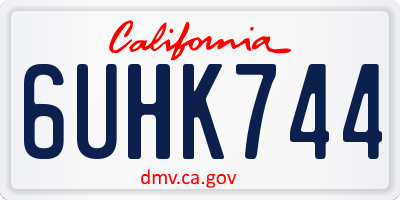 CA license plate 6UHK744