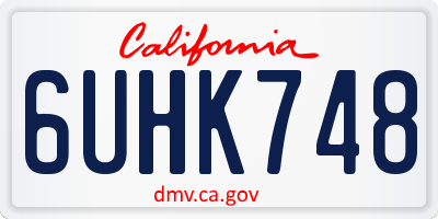CA license plate 6UHK748