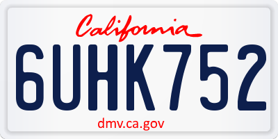 CA license plate 6UHK752