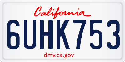 CA license plate 6UHK753