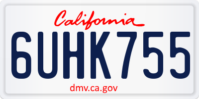 CA license plate 6UHK755
