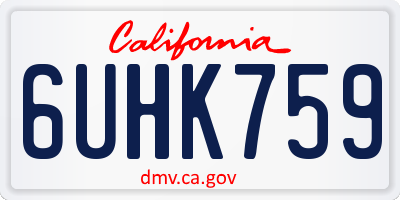 CA license plate 6UHK759