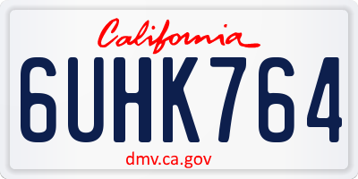 CA license plate 6UHK764