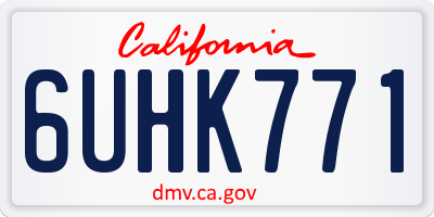 CA license plate 6UHK771