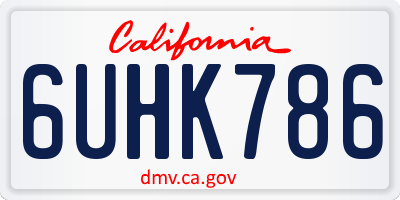CA license plate 6UHK786