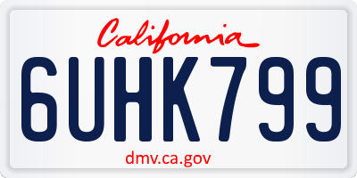 CA license plate 6UHK799