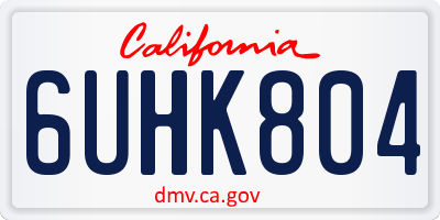 CA license plate 6UHK804