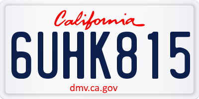 CA license plate 6UHK815