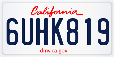 CA license plate 6UHK819