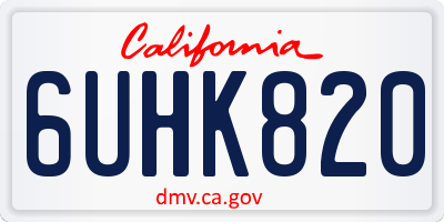 CA license plate 6UHK820