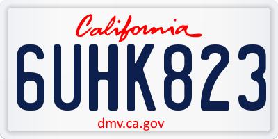 CA license plate 6UHK823