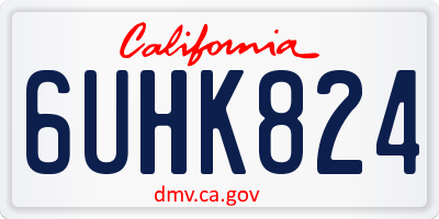 CA license plate 6UHK824