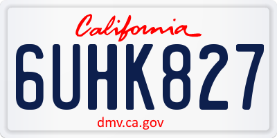 CA license plate 6UHK827