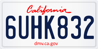 CA license plate 6UHK832