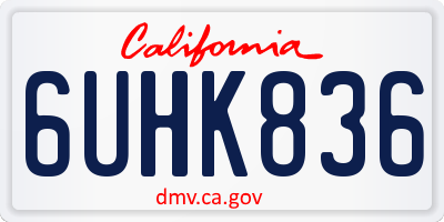 CA license plate 6UHK836